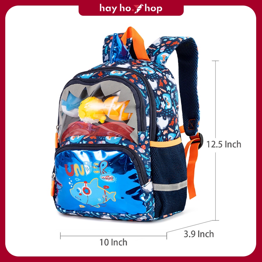 Balo mẫu giáo lớp 1 hình thú đại dương siêu nhẹ cao cấp thời trang cho bé