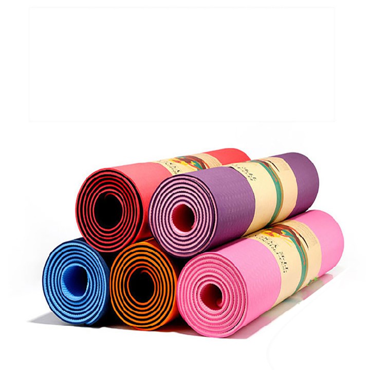 Thảm Tập YOGA -Thảm Tâp GYM định tuyến 6mm - 8mm Chống trượt tập thể dục tpe 2 lớp không mùi mẫu mới 2021