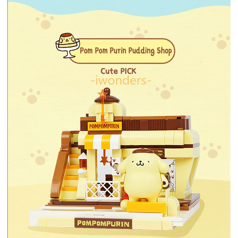 Sanrio Đồ Chơi Lắp Ráp Ngôi Nhà Kem Hello Kitty Kids education toys