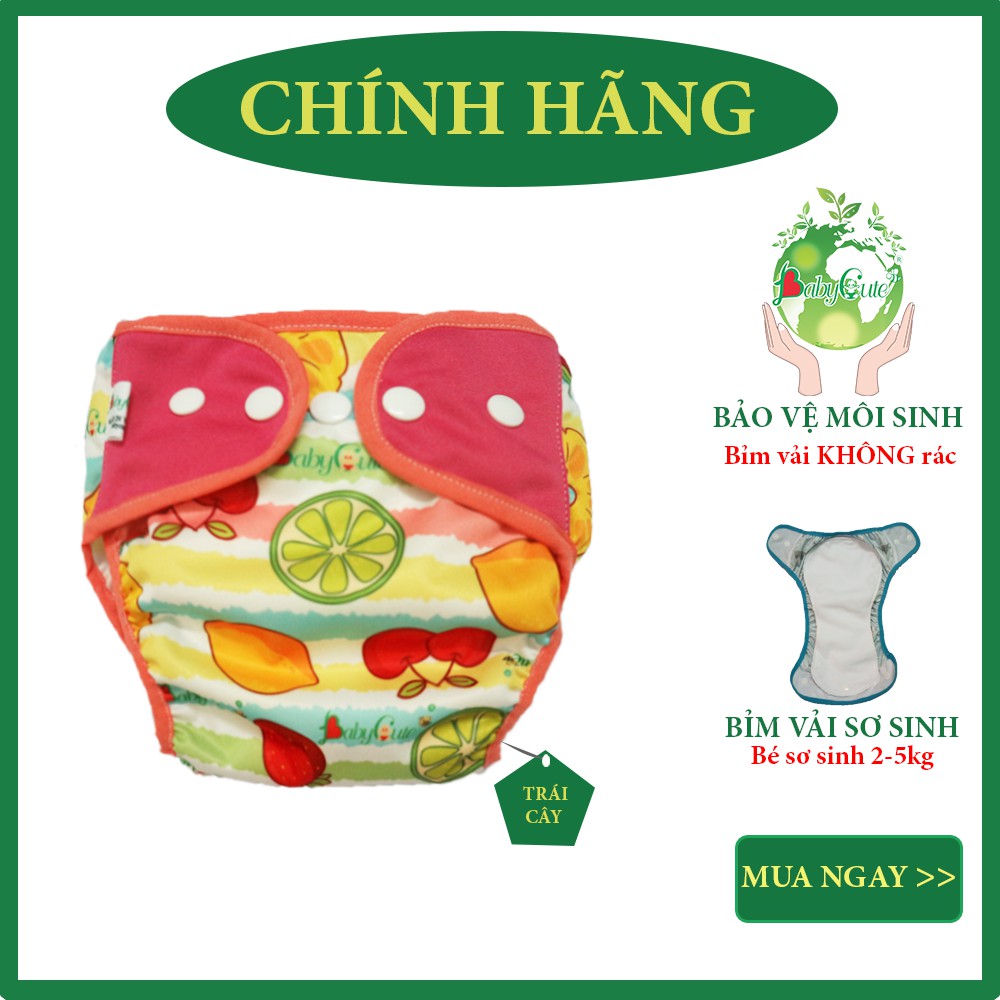 [MẪU MỚI] Bỉm tã vải BabyCute cho bé sơ sinh từ 2-5kg (gồm 1 vỏ + 1 lót) - Giao mẫu ngẫu nhiên