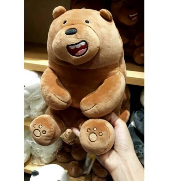 Có chuyện gì... Miniso Xwe BARE BEARS! Đồ Chơi Nhồi Bông Đáng Yêu Icebear / panda / grizzly. Búp Bê Nhỏ