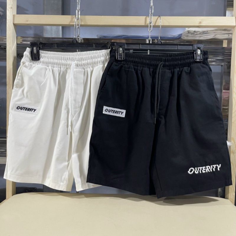 XPstore Quần short kaki OUTERITY chữ thêu Nam Nữ (Ảnh thật)