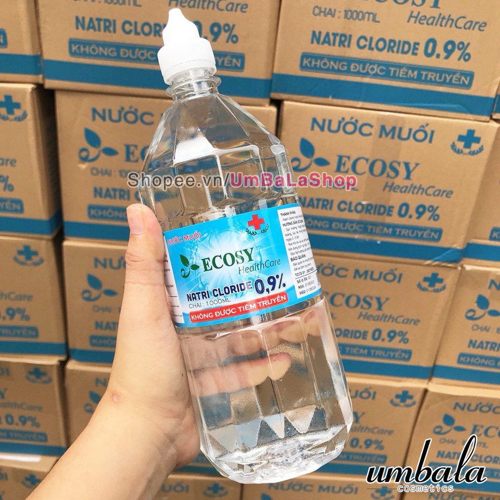 Nước muối sinh lý Ecosy Natri Cloride 0,9% (1000ml)