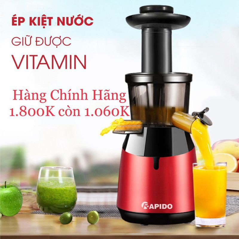 [Mã SKAMA8 giảm 8% đơn 300K] MÁY ÉP CHẬM HOA QUẢ RAPIDO RSJ150 Công Nghệ Đức(Bảo hành Chính hãng 12 tháng )