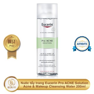 Nước tẩy trang Eucerin Pro ACNE Solution Acne & Make-up Cleansing Water 200ml