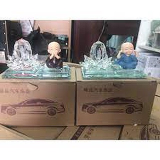 Bộ tượng Phật Pha Lê kèm  chú tiểu
