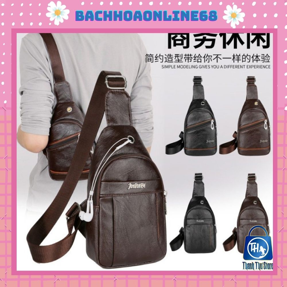 Túi Đeo Chéo Nam,Đeo Ngực Nam Da Cao Cấp,Cổng Sạc BH 48