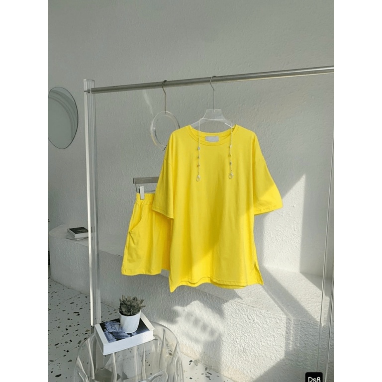 Mẫu Mới Áo Phông | Sét TICi Áo Thun Nữ Xẻ Tà Phối Quần Đùi Mặc Đi Chơi Siêu Cháy UP