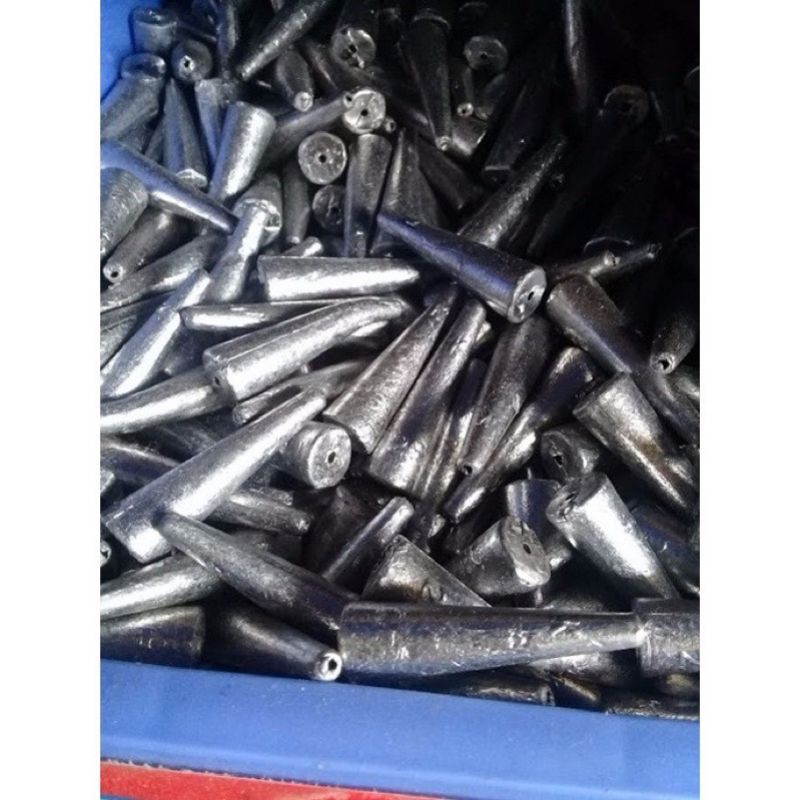 Chì Câu Cá Hình nón Xuyên Tâm ,Chì Đẹp Đủ size 5g đến 200g