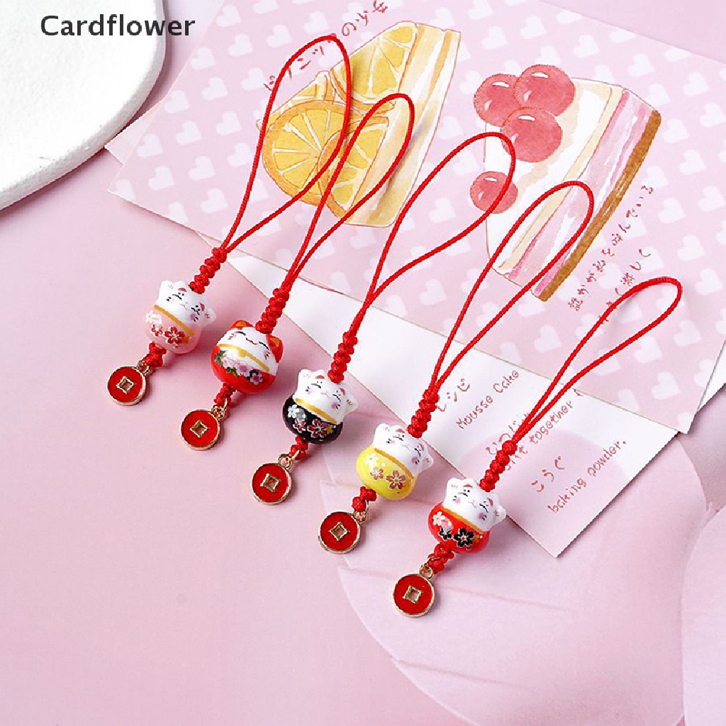 &lt; Cardflower &gt; Móc Khóa Điện Thoại / Chìa Khóa Hình Mèo May Mắn Nhật Bản