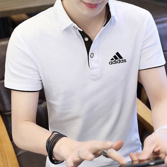 Áo thun nam tay ngắn ve áo cotton tinh khiết Áo sơ mi POLO mùa hè kiểu mới thoáng khí thấm mồ hôi | BigBuy360 - bigbuy360.vn