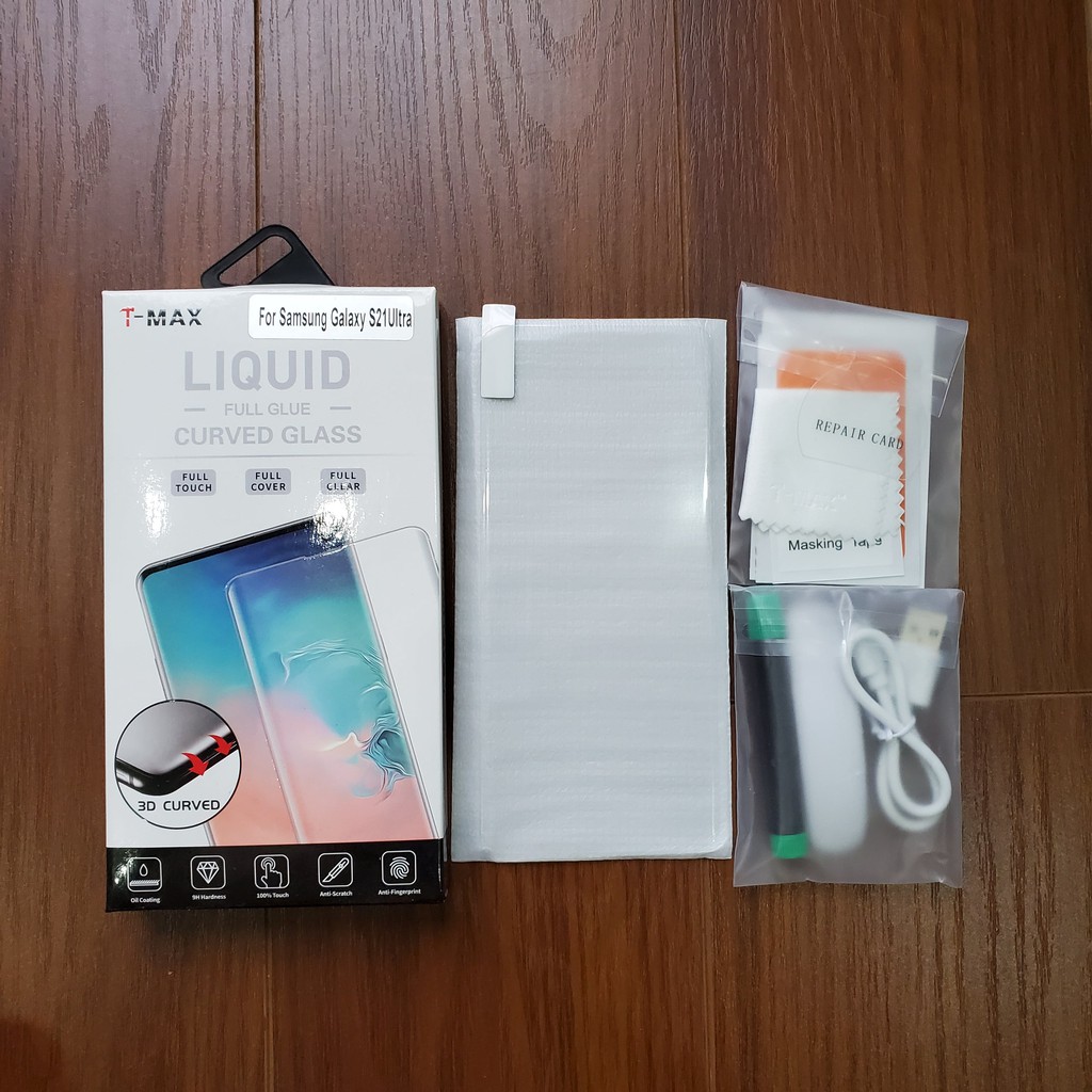 Cường lực Samsung S21 Ultra / S22 Ultra UV T-Max LIQUID trong suốt Full màn trơn mượt cao cấp tmax