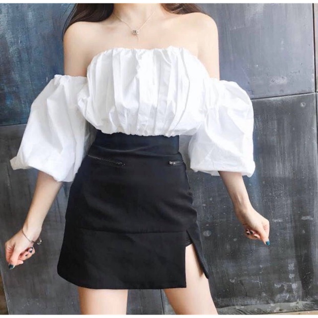 Set Áo Trễ Vai Kèm Chân Váy Ngắn Siêu Xinh , Set Áo Váy Nữ Cao Cấp