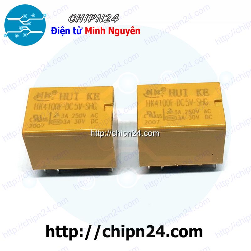 [2 CON] RELAY 6 CHÂN 5V-3A HK4100F-DC5V-SHG (6P5V3A)