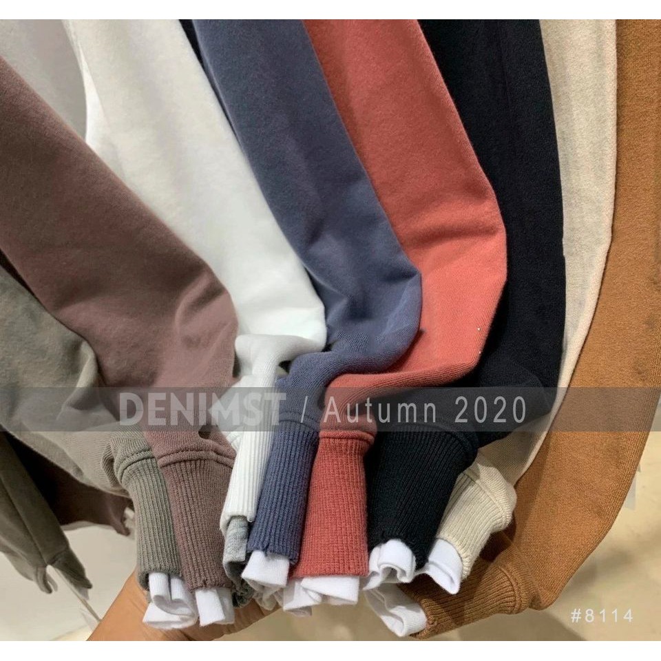 Áo sweater nam, áo thun dài tay nỉ da cá lót viền DENIMST 8114 | BigBuy360 - bigbuy360.vn