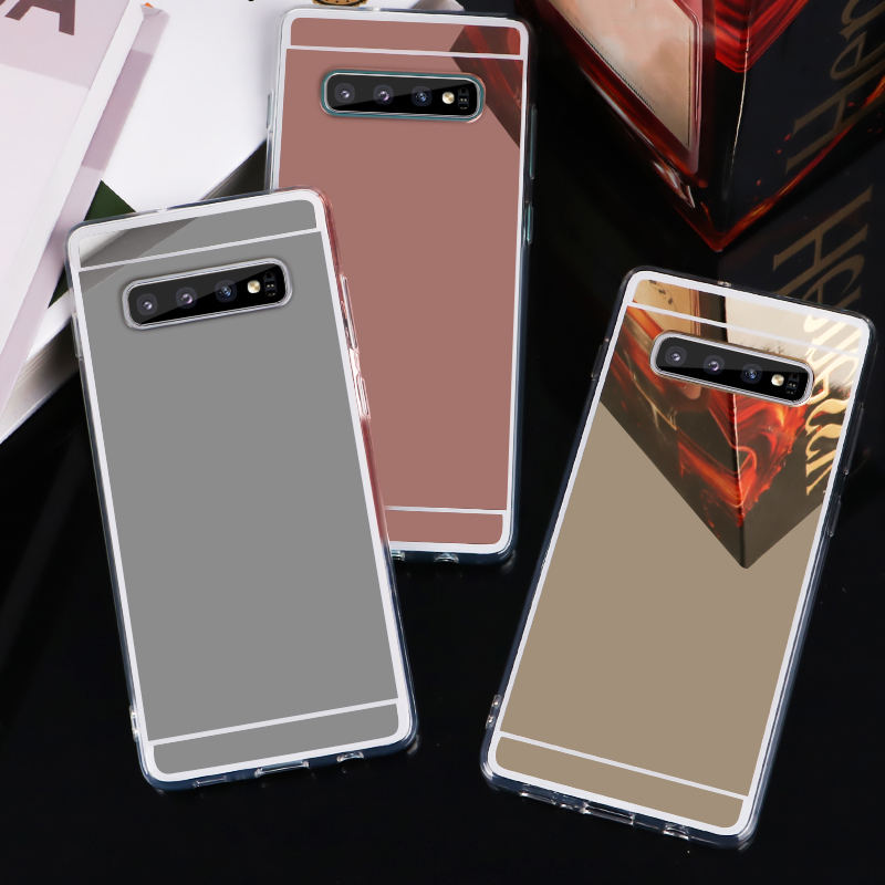 Samsung S20 S21 Ultra S10 S9 S8 Plus S7 Edge S20+ S21+ Luxury Rose Gold Mirror Cases Fashion TPU Case