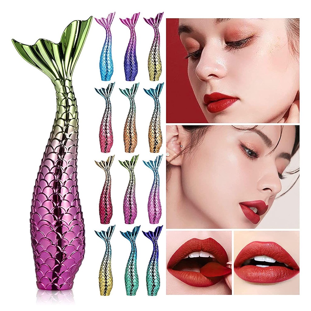 EUCA Son Kem Bóng Chống Dính Lâu Trôi 12 Màu Tùy Chọn