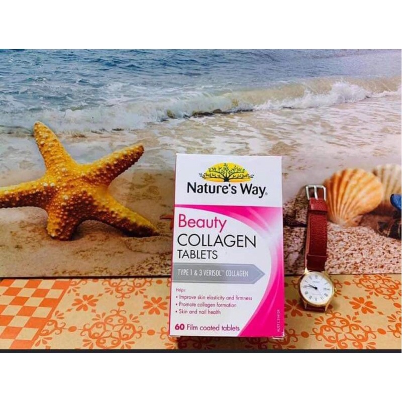 Viên uống Beauty collagen Gummies Thành phần Collagen Tuýp 1 và 3 Nature's way  -40 viên