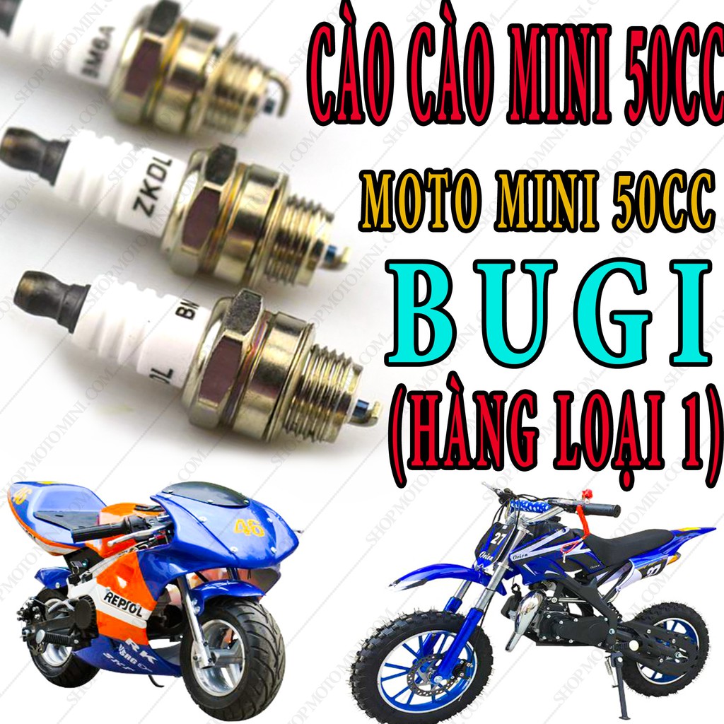 Bugi đánh lửa cào cào mini 50cc | phụ tùng xe moto mini 49cc