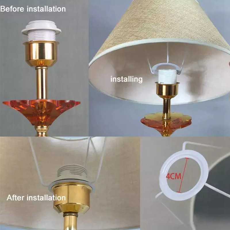 Chụp đèn bàn E27 đường kính 30cm màu trắng/ vàng thiết kế