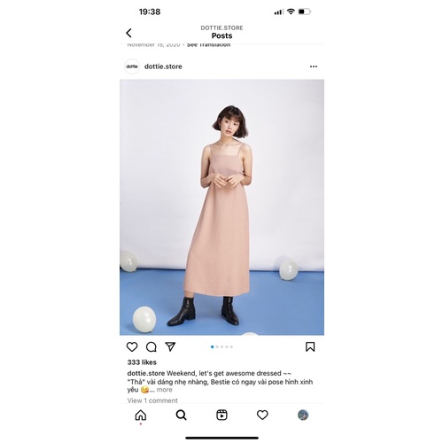 Đầm dottie màu đen size s có fix mạnh
