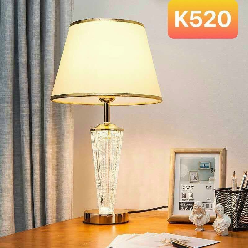 Đèn bàn cao cấp, 2 ánh sáng từ thân đèn và từ chao, đèn ngủ, đèn decor,  tặng kèm bóng led, BH 12T