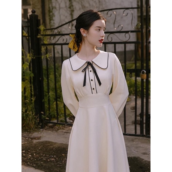 240k đầm tiểu thư fom dài phong cách trung hoa