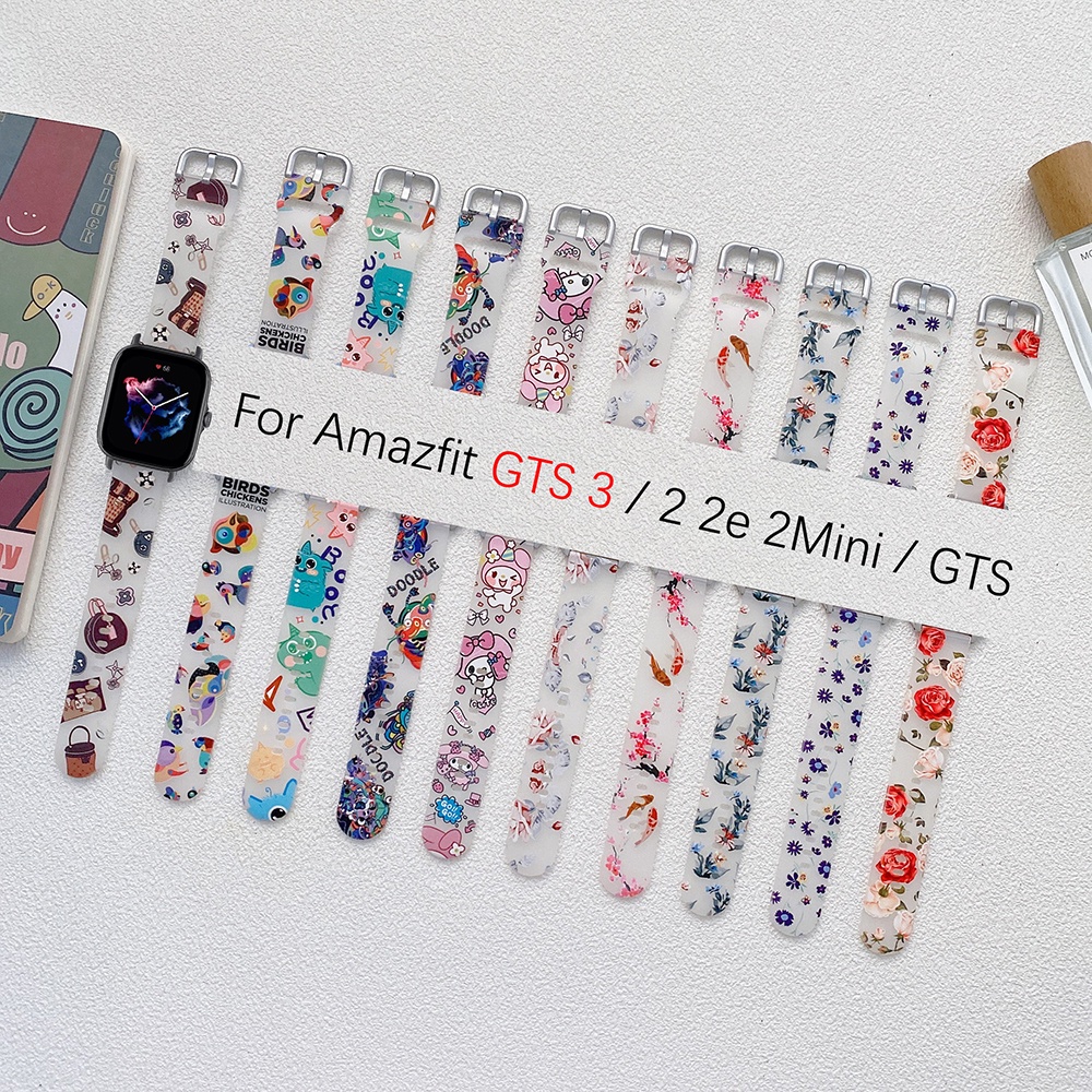 Dây Đeo Silicon Trong Suốt Thay Thế Cho Đồng Hồ Thông Minh Huami Amazfit GTS 4 3 / GTS 2 2e 2mini / 4 Mini