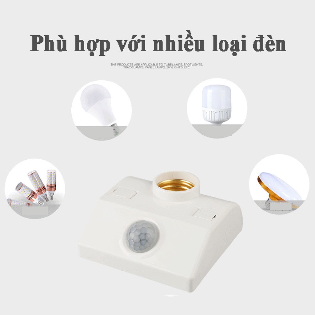Đui Đèn Cảm Ứng Hồng Ngoại E27, Đui Đèn Thông Minh Tự Động Bật Tắt E27