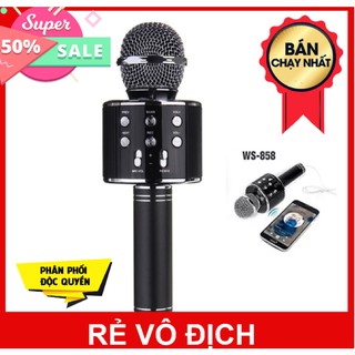 Mic hát karaoke bluetooth không dây ws858