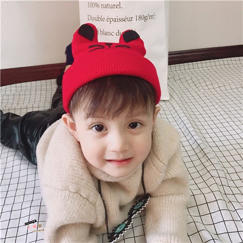 Mũ len tai mèo đáng yêu cho bé