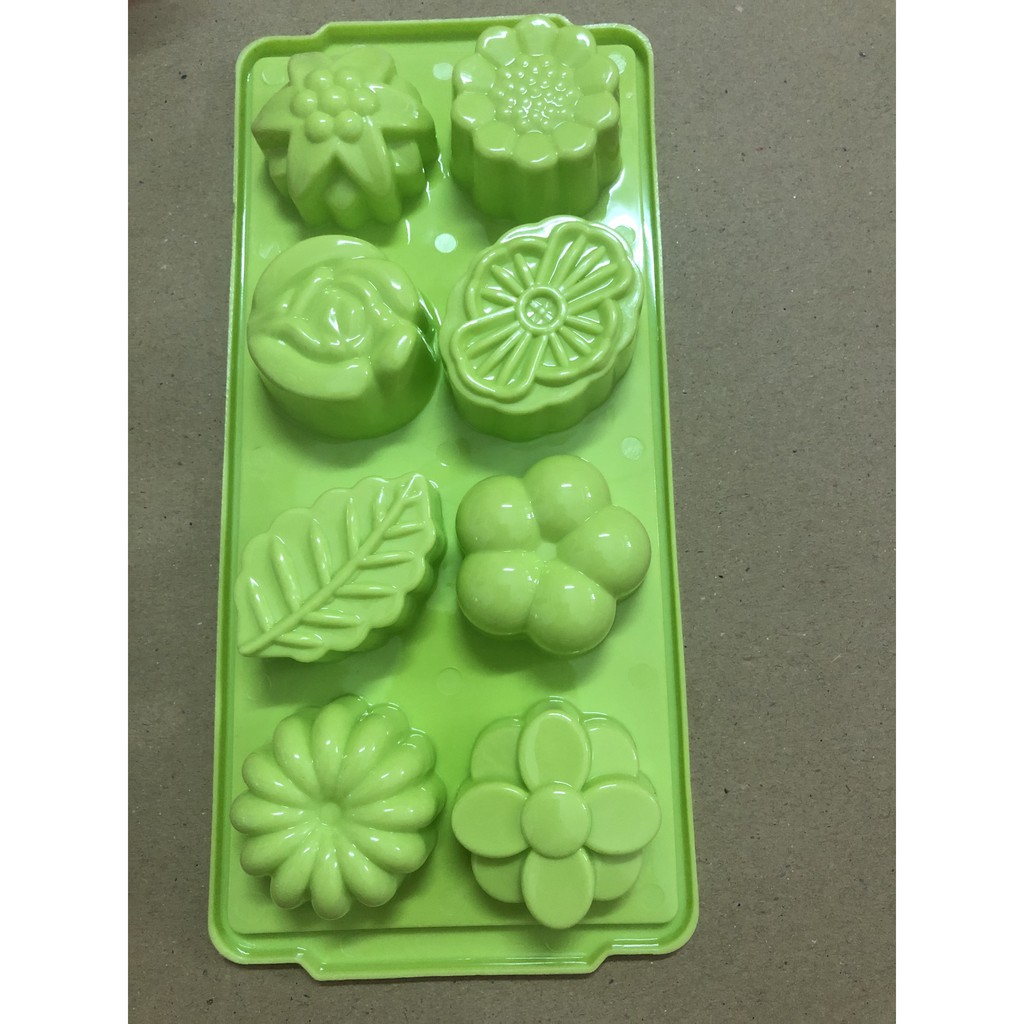 Khay Làm Đá Thạch Rau Câu 8 Ô Kiểu Dáng Hoa Lá Đẹp Mắt