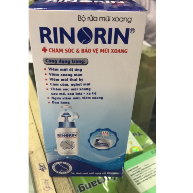 Bình Rửa Mũi Rinorin kèm 10 gói muối
