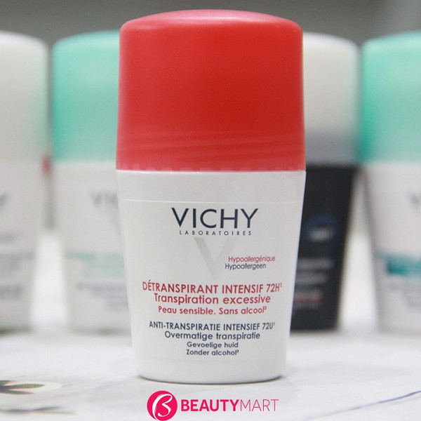 Lăn khử mùi, ngăn mồ hôi Vichy đỏ 72h có mùi thơm 50ml chính hãng Pháp - BeautyMart