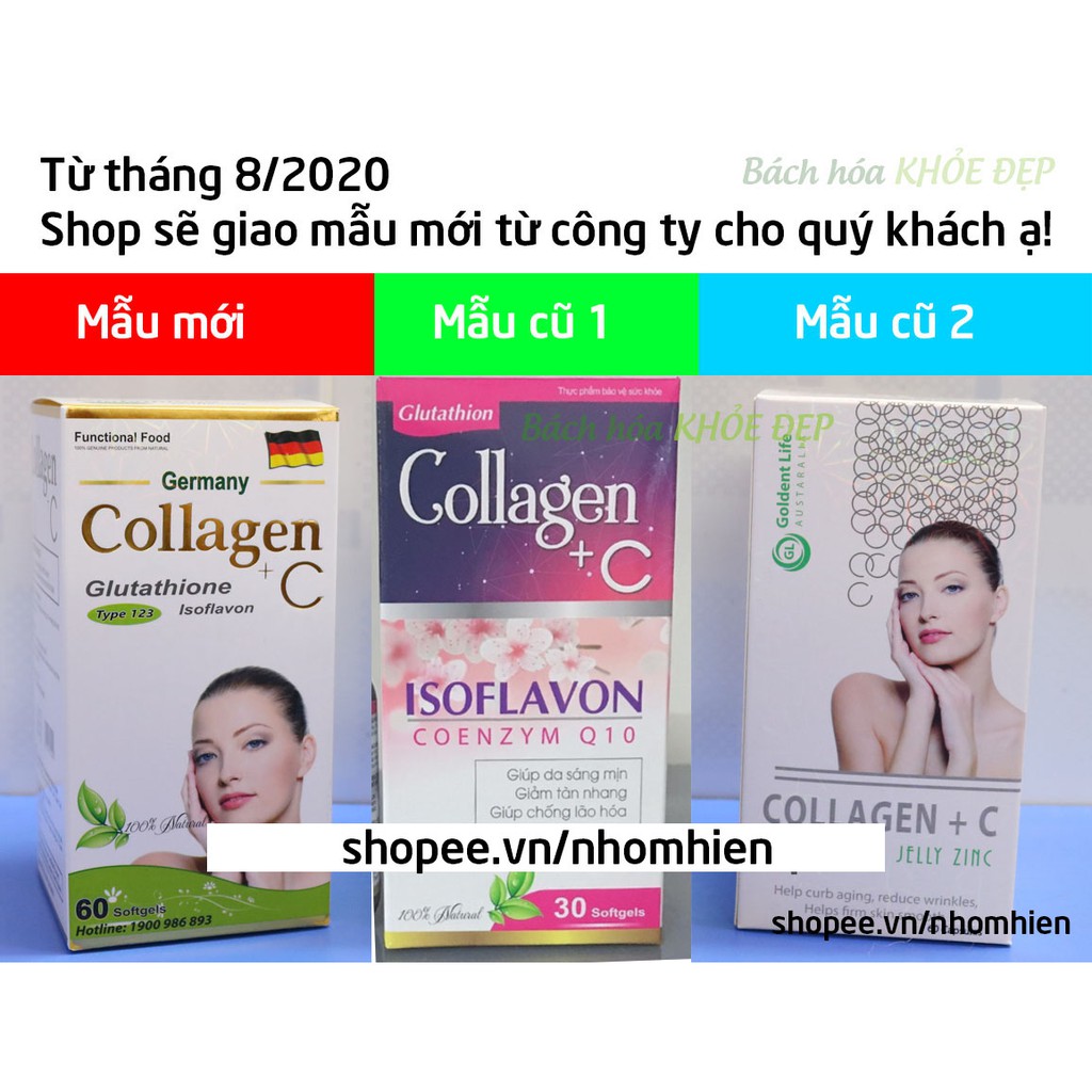 Viên uống đẹp da Collagen +C bổ sung Vitamin A E C giảm nám sạm da Hộp 60 viên | BigBuy360 - bigbuy360.vn