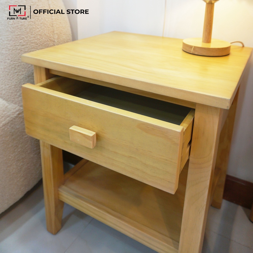 Tab đầu giường SARA gỗ thông cao cấp thương hiệu MW FURNITURE