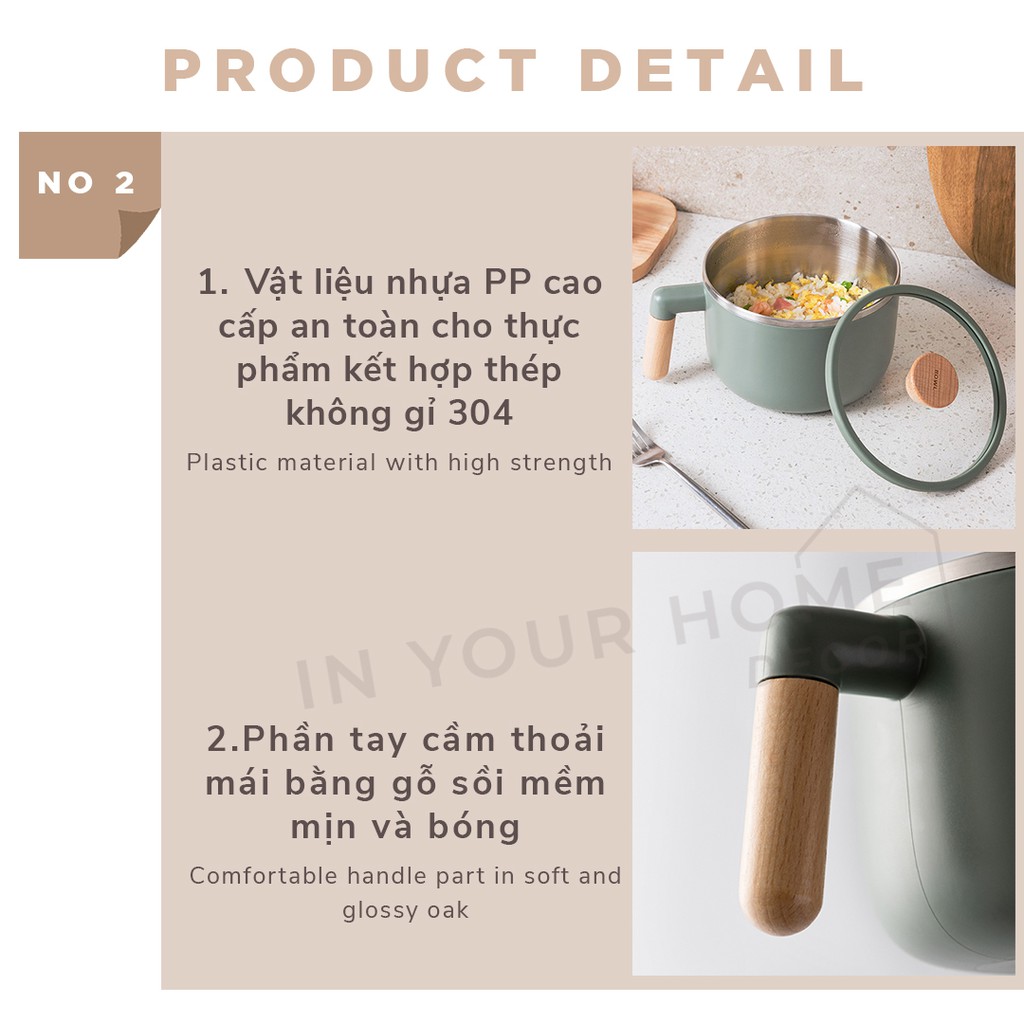 Tô đựng mì cơm đa năng inox 304 cao cấp có nắp kính cường lực bảo quản thức ăn