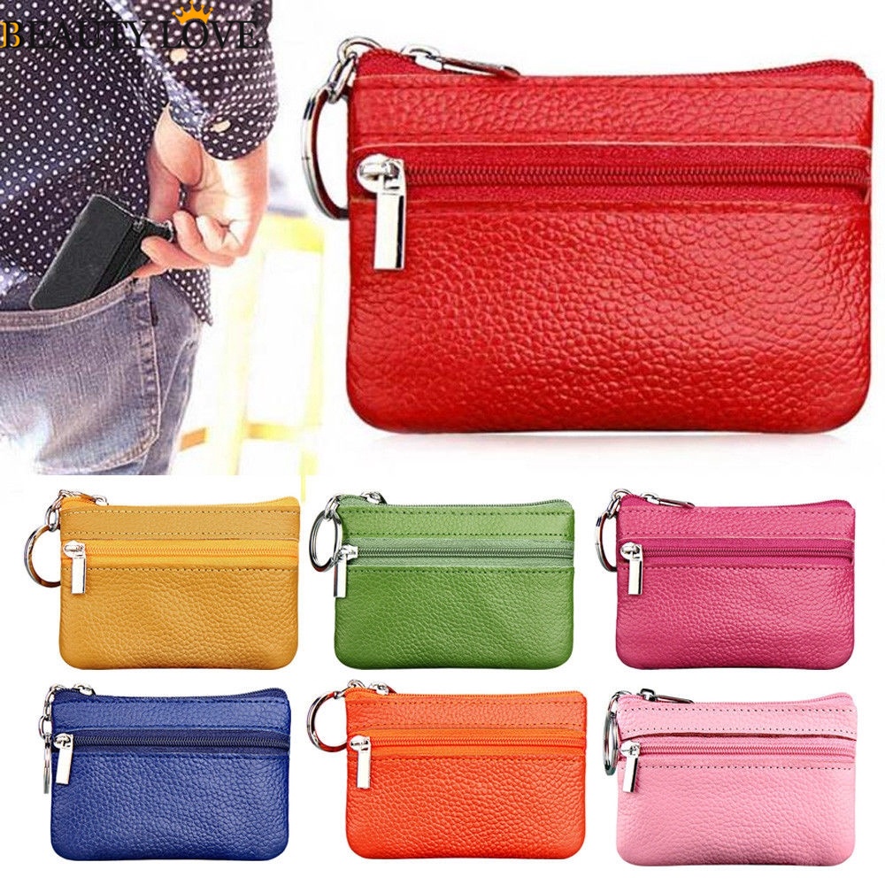 Ví Da Mềm Mini Có Khóa Kéo Thời Trang Cho Nam Nữ Mới