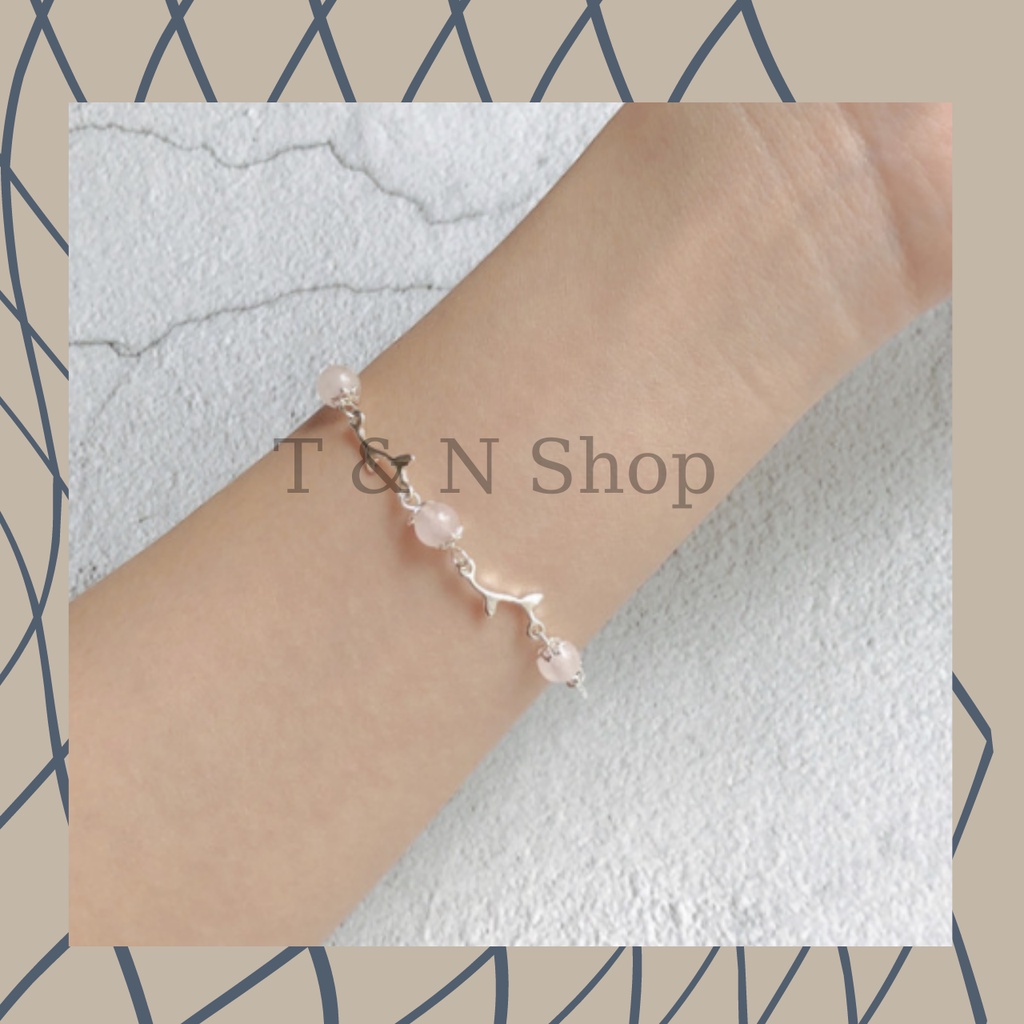 Vòng tay, lắc tay nữ thanh lịch, cành hoa, vòng tay đá tổng hợp