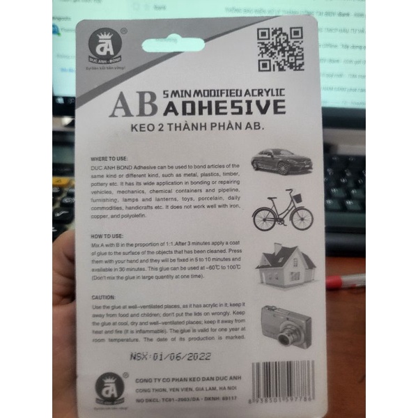 Keo 2 thành phần AB chính hãng Nippon