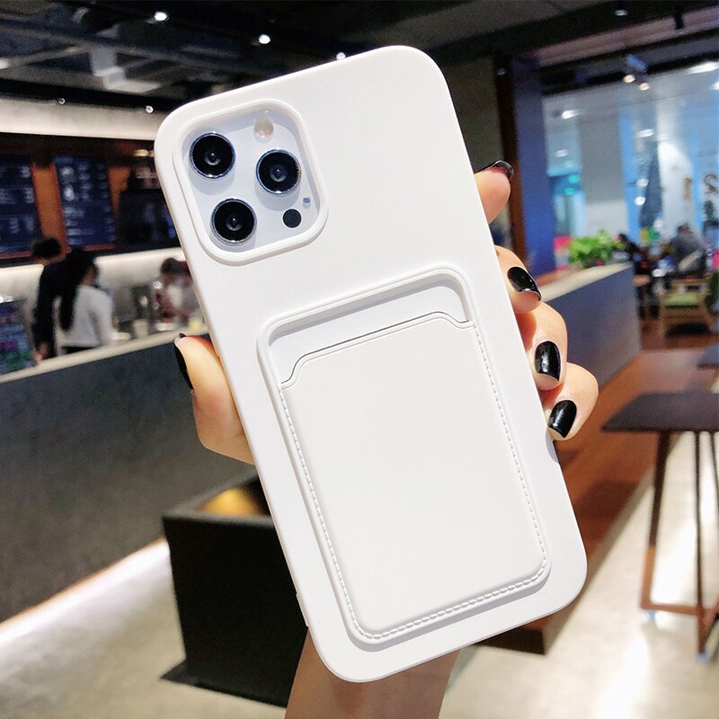 Ốp điện thoại silicon có ví đựng thẻ thích hợp cho Iphone 12 Pro Max ProMax Xs 11 X XR 7 8 X Xs