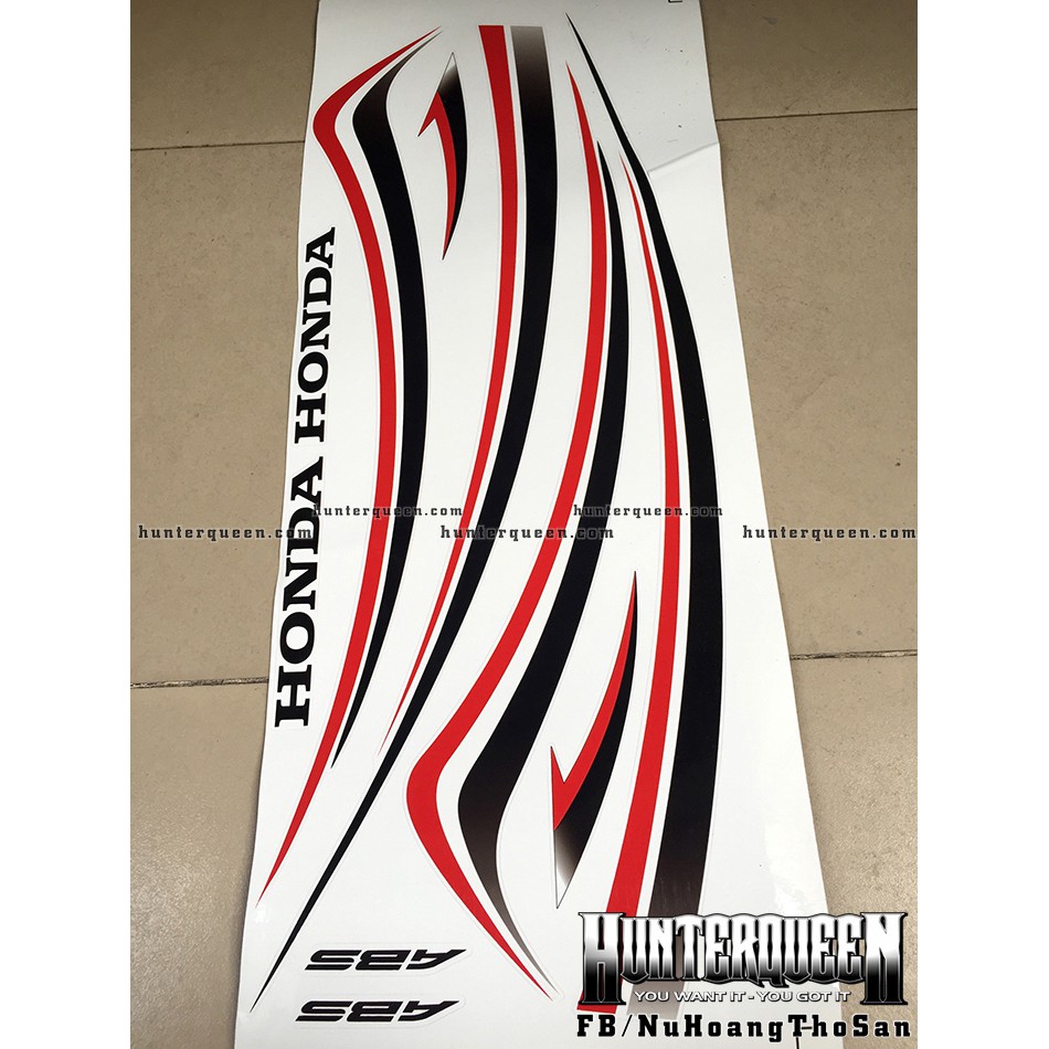 Tem rời dán xe SH 2012 trắng. Chỉ đen đỏ. Decal chất lượng, bền đẹp