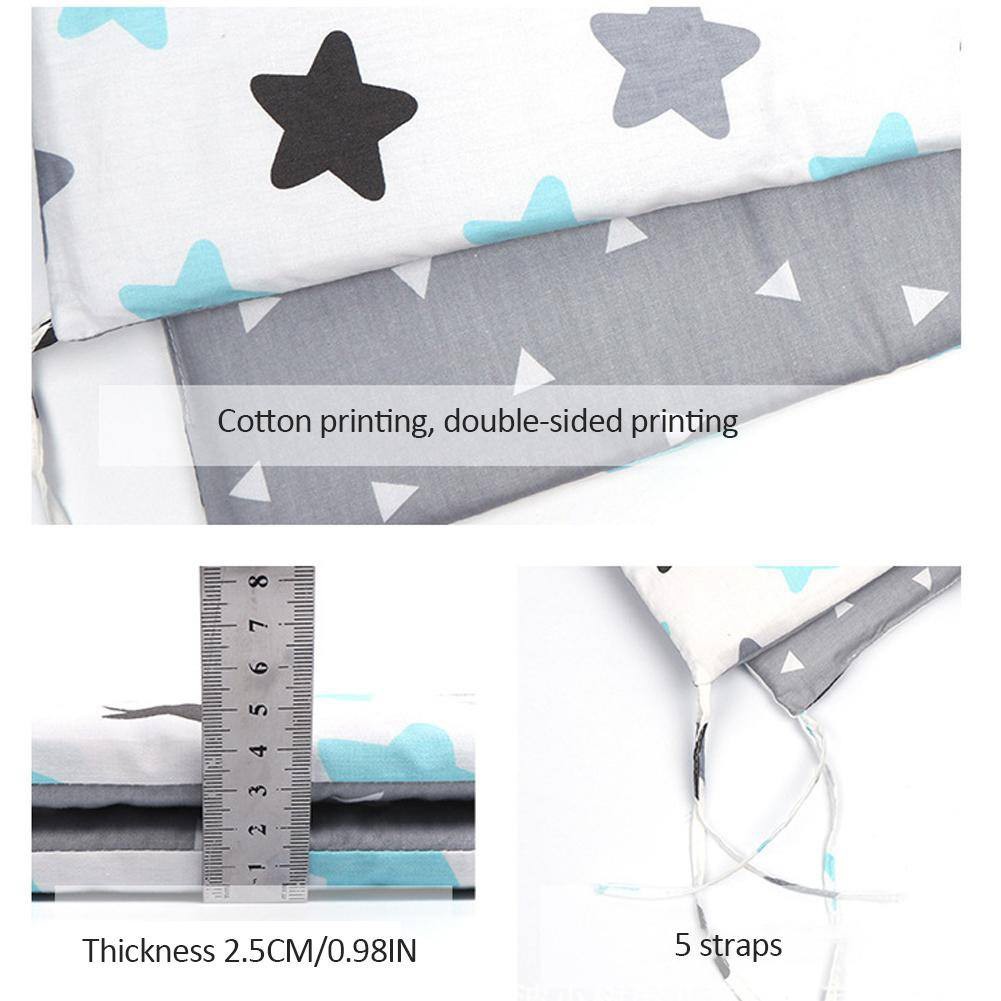 Bộ Đệm Viền Nôi Em Bé Bằng Cotton Mềm Mại Thoáng Khí Chống Rơi