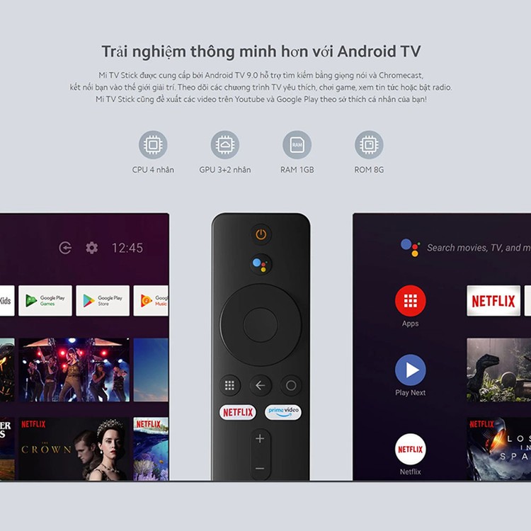 Android TV Xiaomi Mi TV stick Quốc Tế - Tìm kiếm giọng nói Tiếng Việt