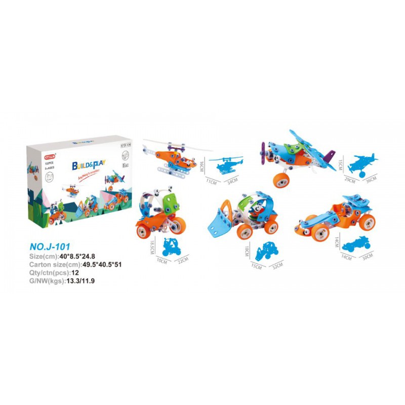 Đồ chơi giáo dục Stem - lắp ghép phát triển kỹ năng Build&amp;Play Toyshouse - Dành cho bé từ 2 tuổi