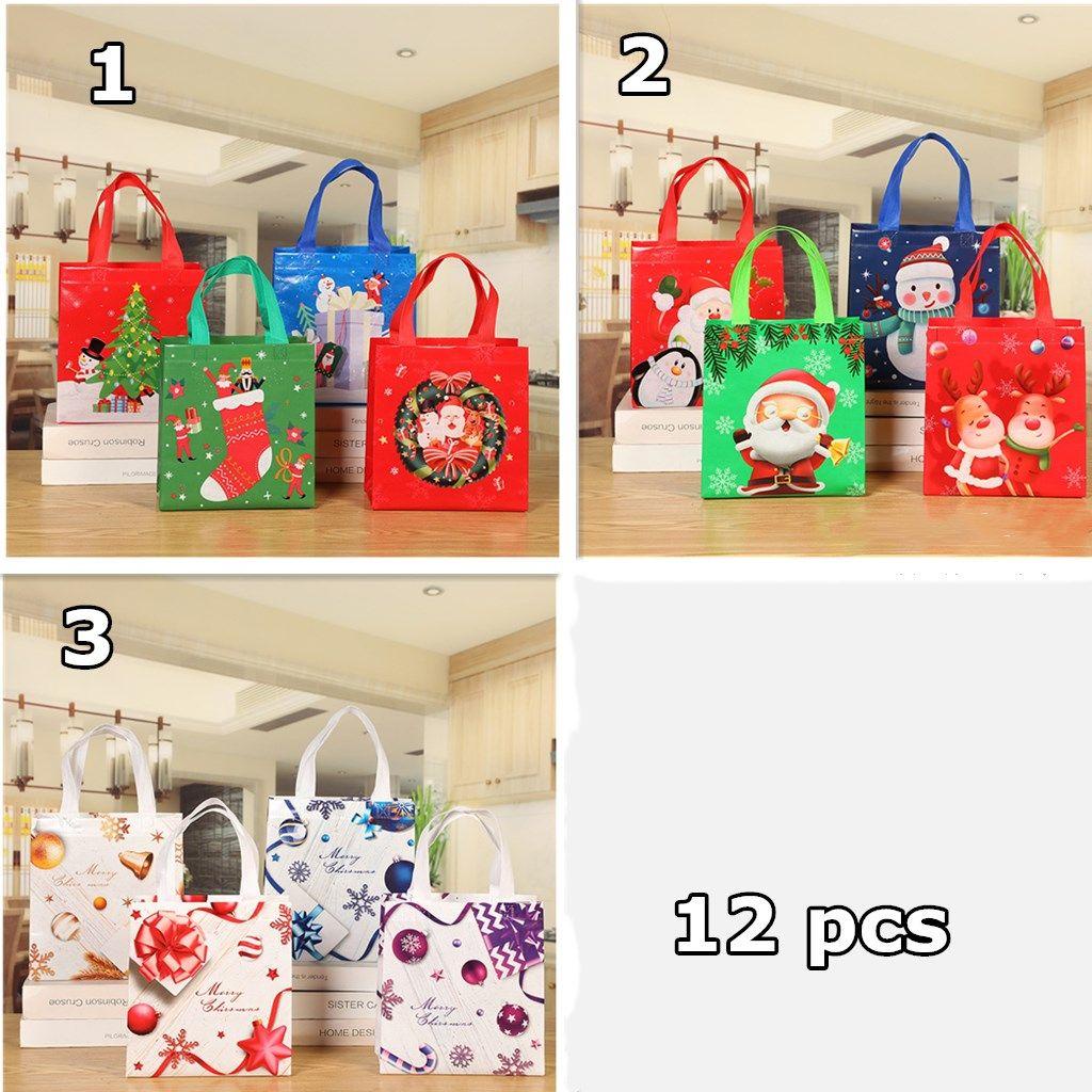 LAKAMIER Bộ 12 Túi Đựng Quà Giáng Sinh Xinh Xắn