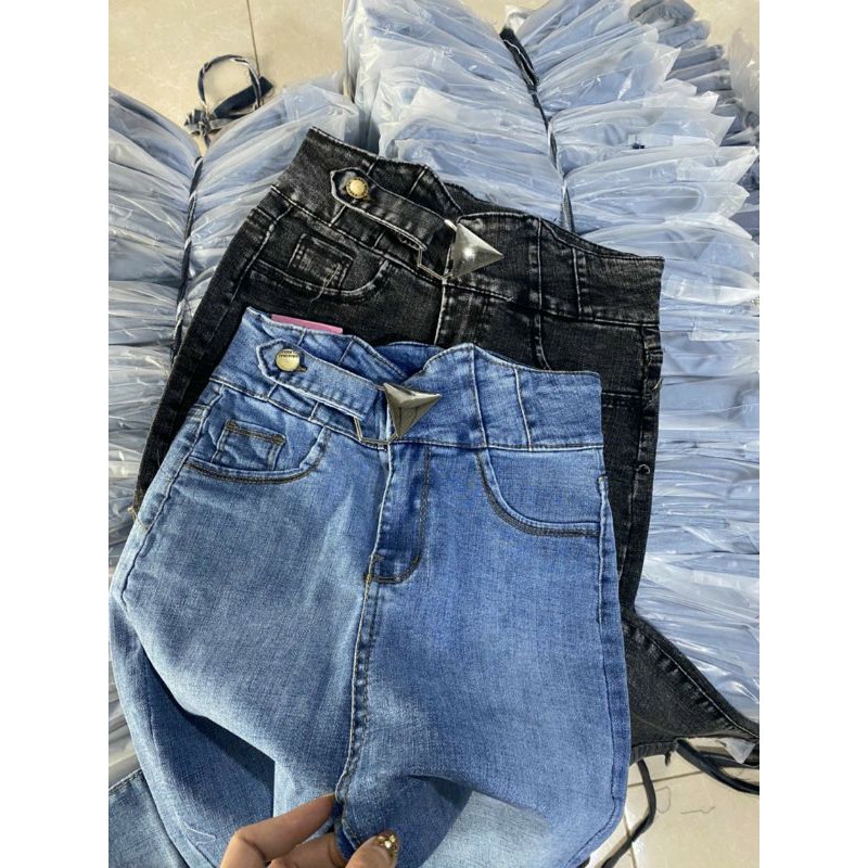 Quần jeans bò đai sắt dáng ôm nhiều màu sắc | BigBuy360 - bigbuy360.vn