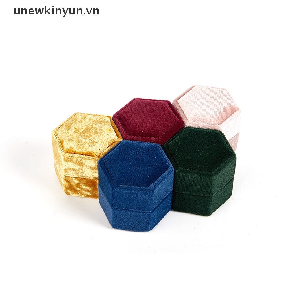 Hộp Đựng Nhẫn Cưới Hình Lục Giác Chất Liệu Nhung