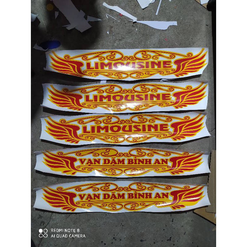Tem decal limousine, vạn dặm bình an hoa văn (sl 1 tem)