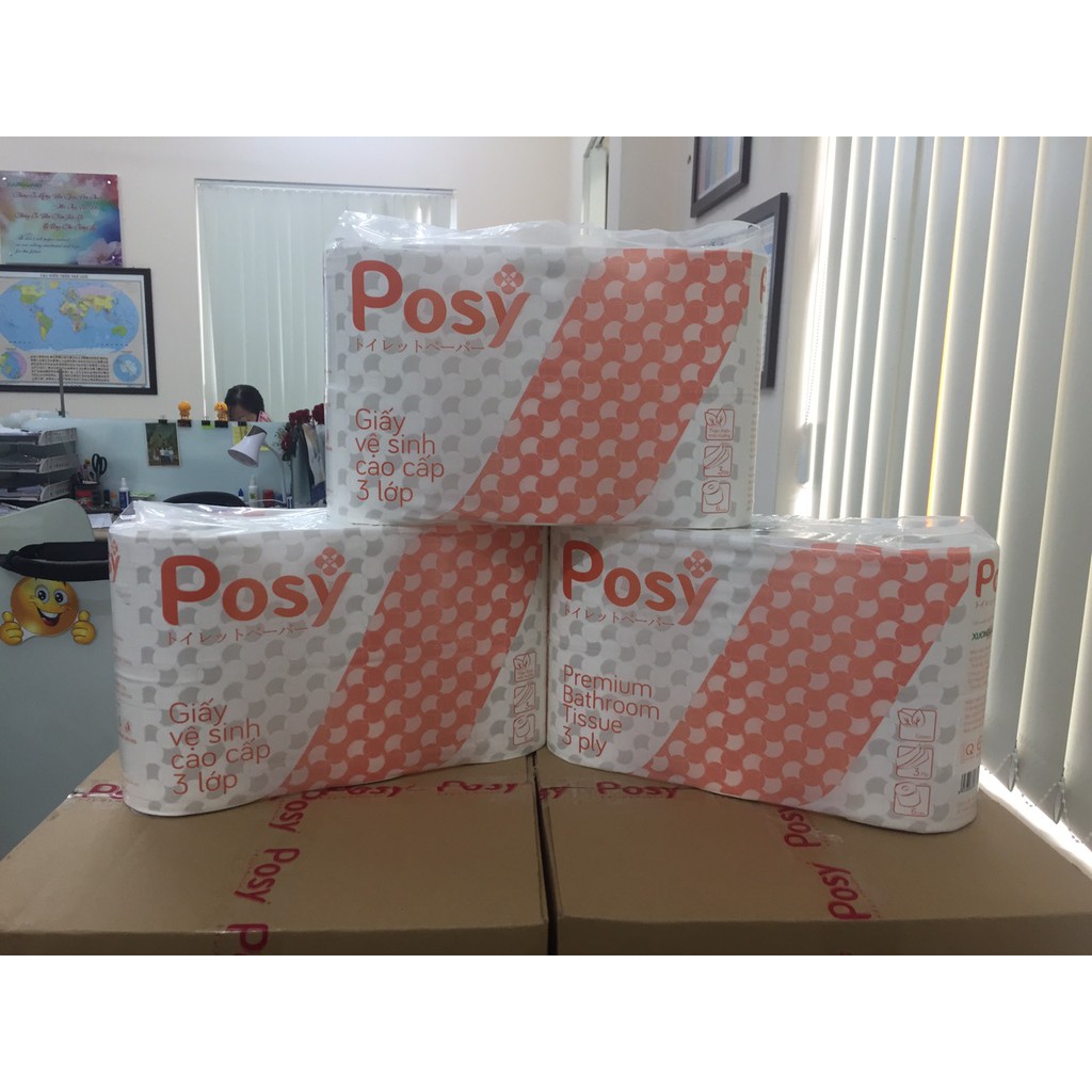 Giấy vệ sinh Posy cao cấp 3 lớp 18 cuộn